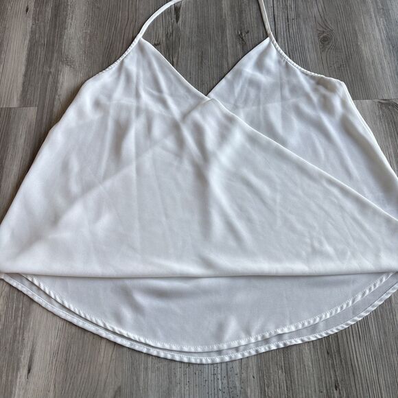 Pookie & Sebastian White Backless Flounce Camisole Dressy Tank Size Large - Picture 4 of 9